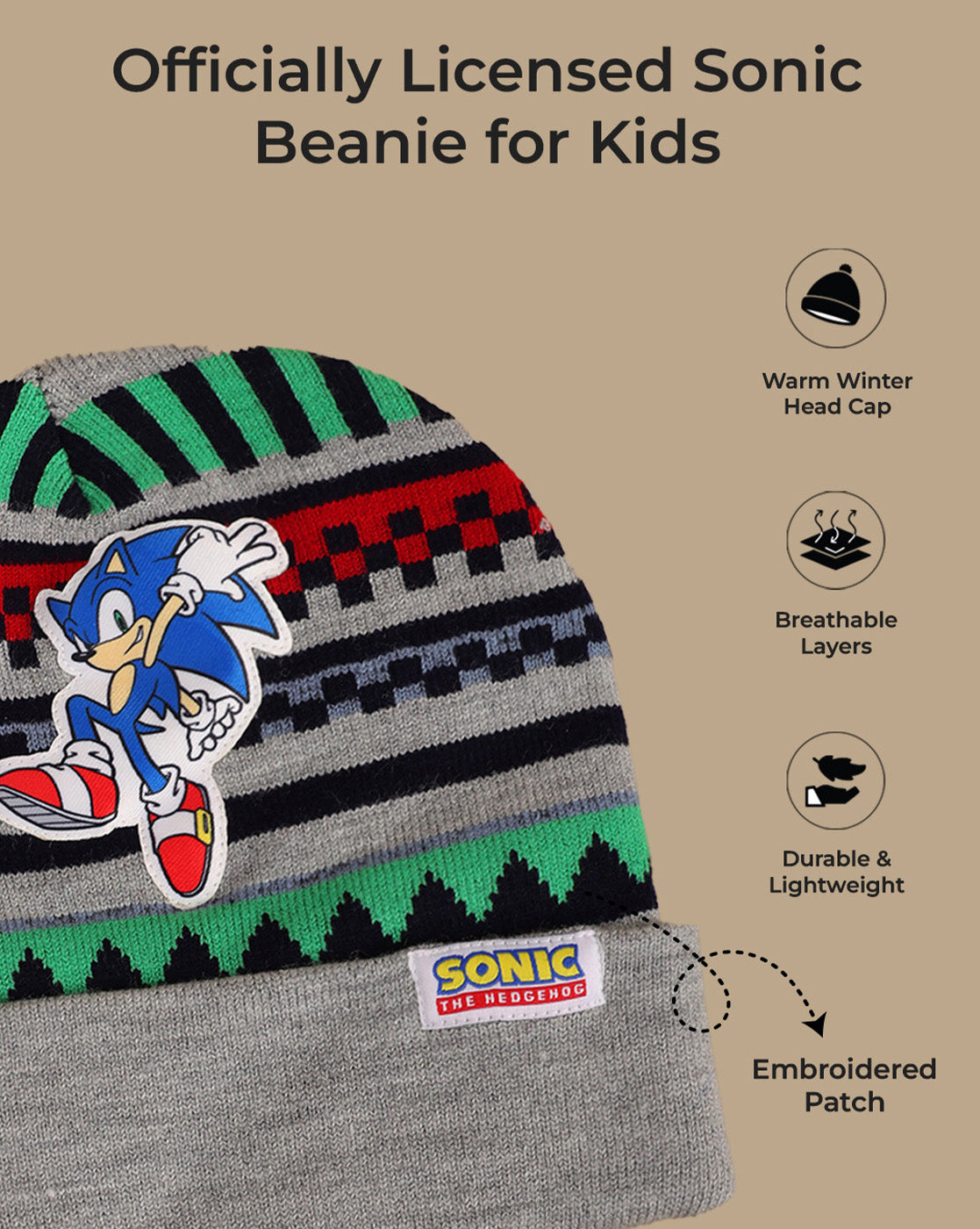 Sonic Modern Beanies for Kids Boys