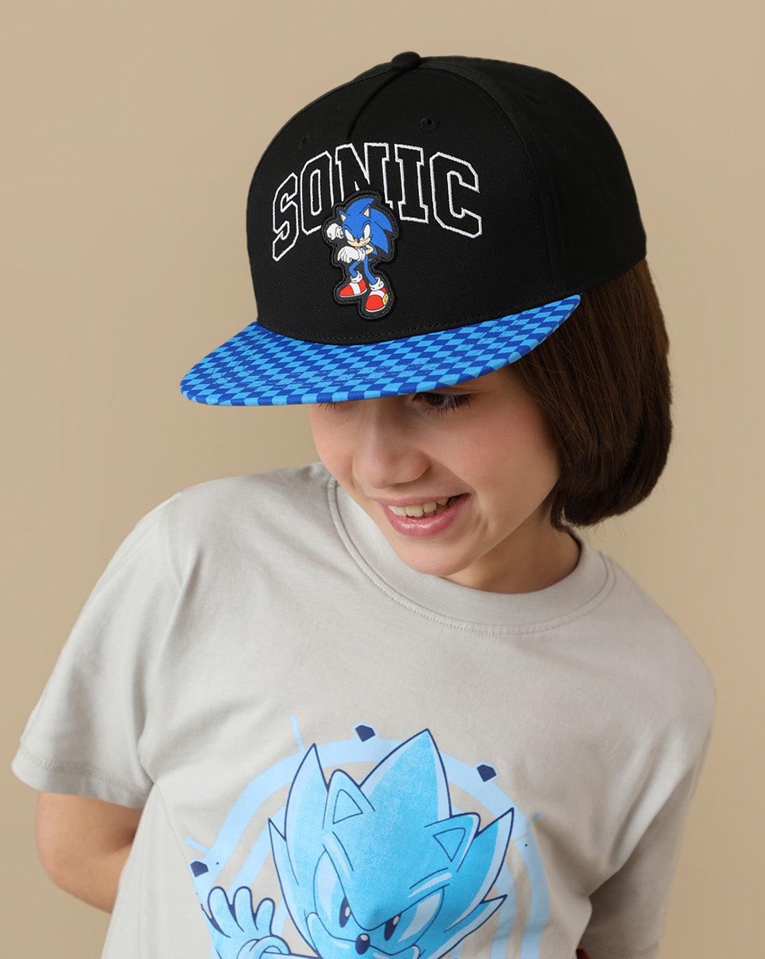 Sonic Printed Snapback Cap For  Boys