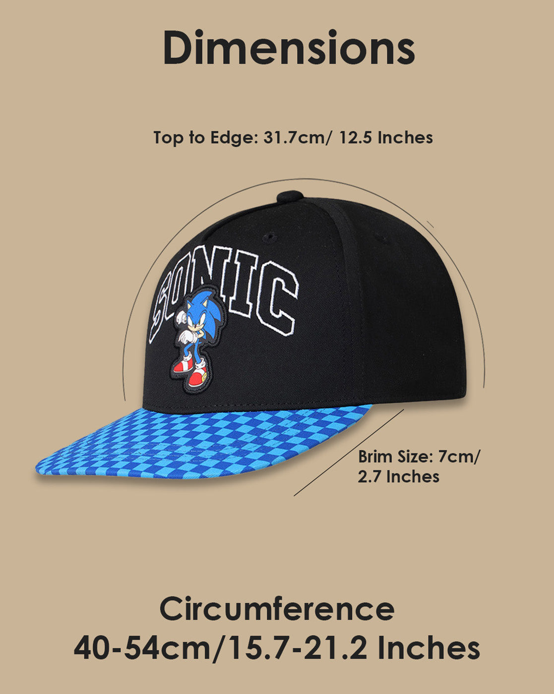 Sonic Printed Snapback Cap For  Boys