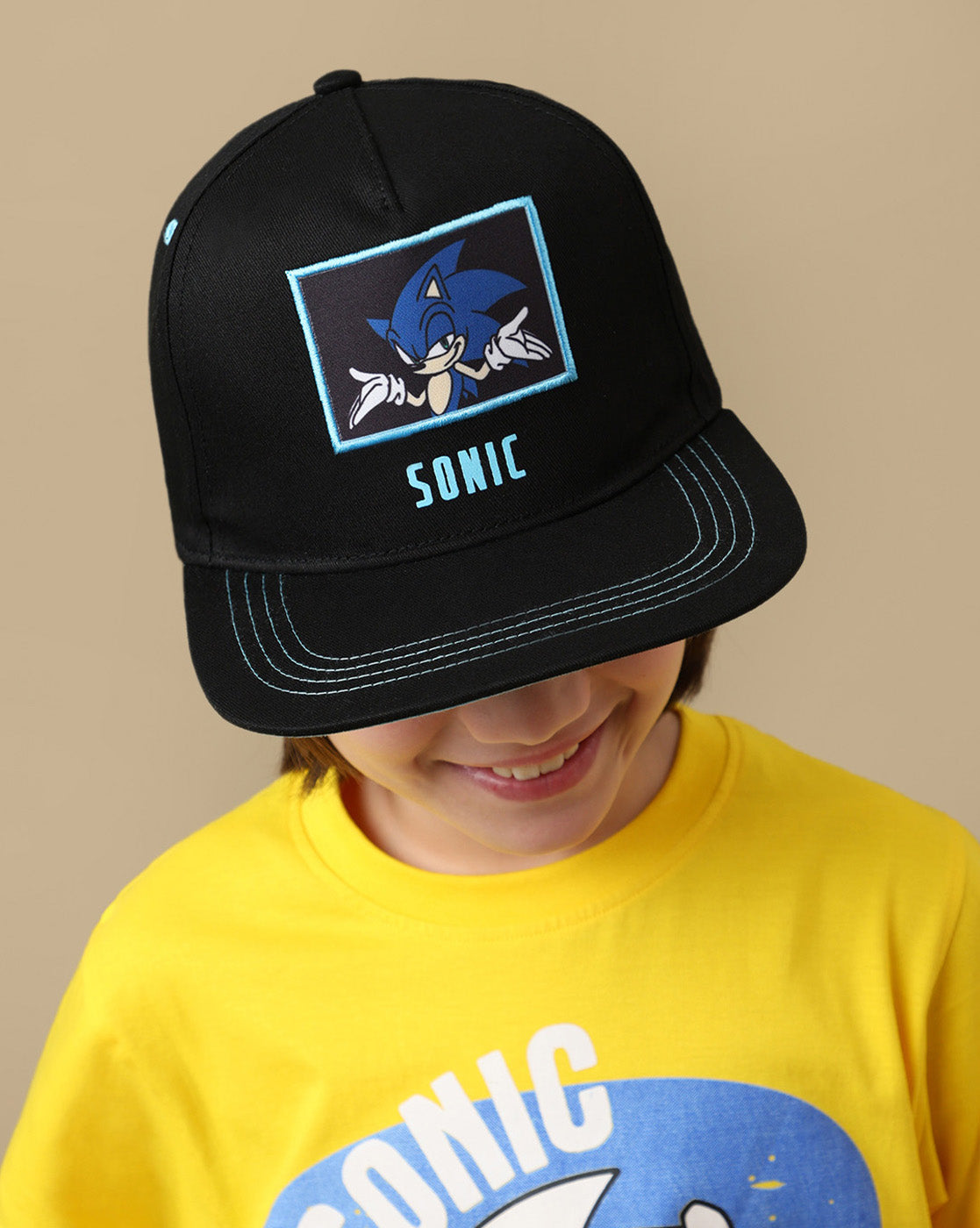 Sonic Printed Snapback Cap For  Boys