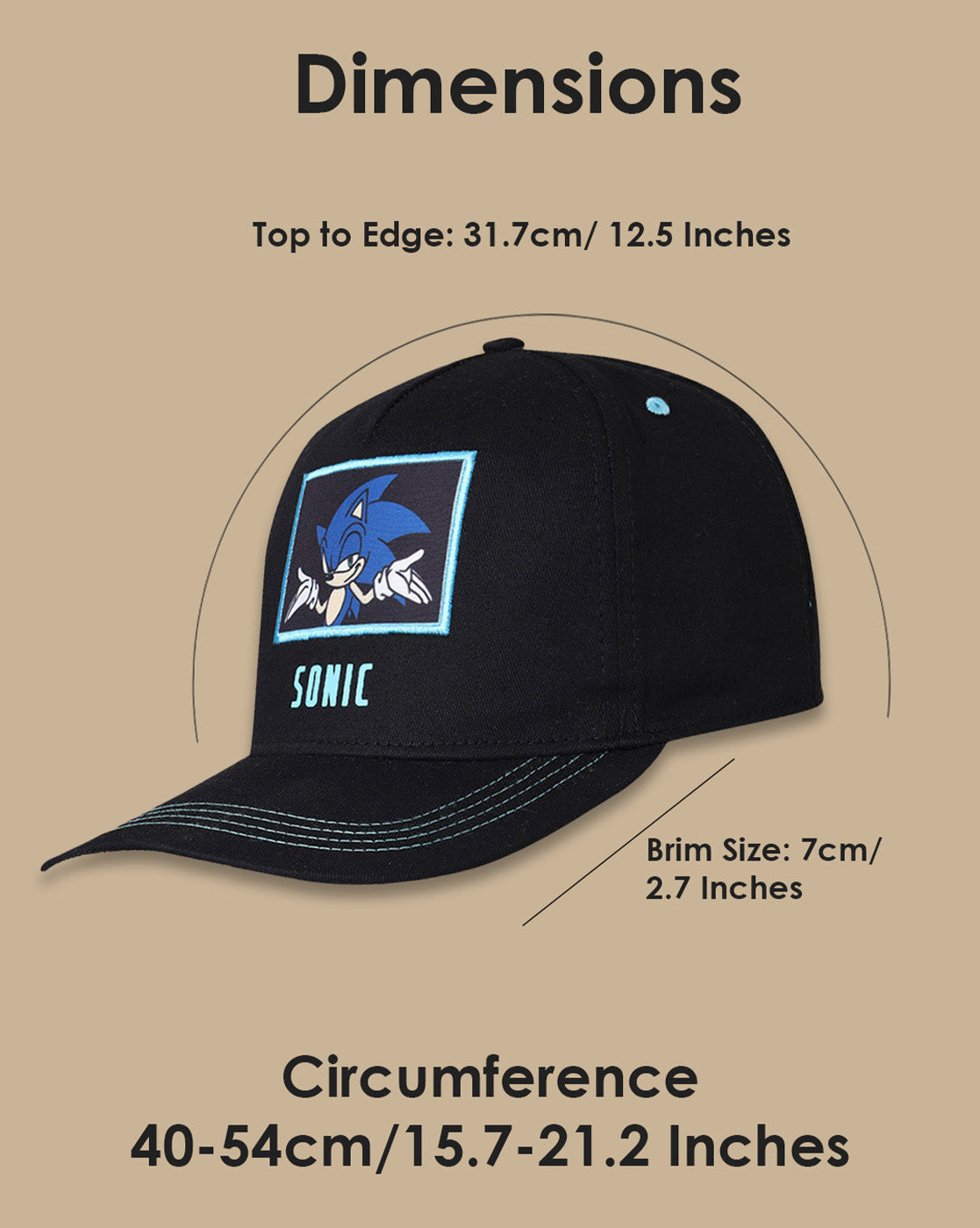 Sonic Printed Snapback Cap For  Boys