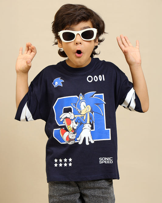 Sonic Modern Printed Oversized Tshirt For Boys