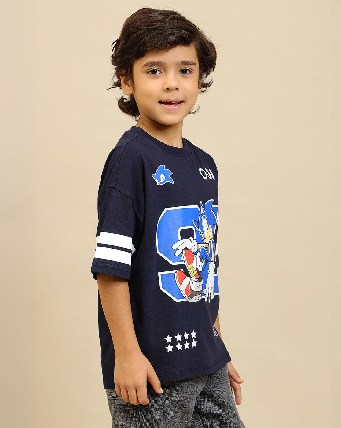 Sonic Modern Printed Oversized Tshirt For Boys