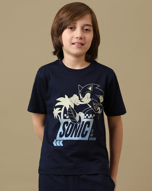 Sonic Graphic Printed Regular Fit Tshirt For Boys