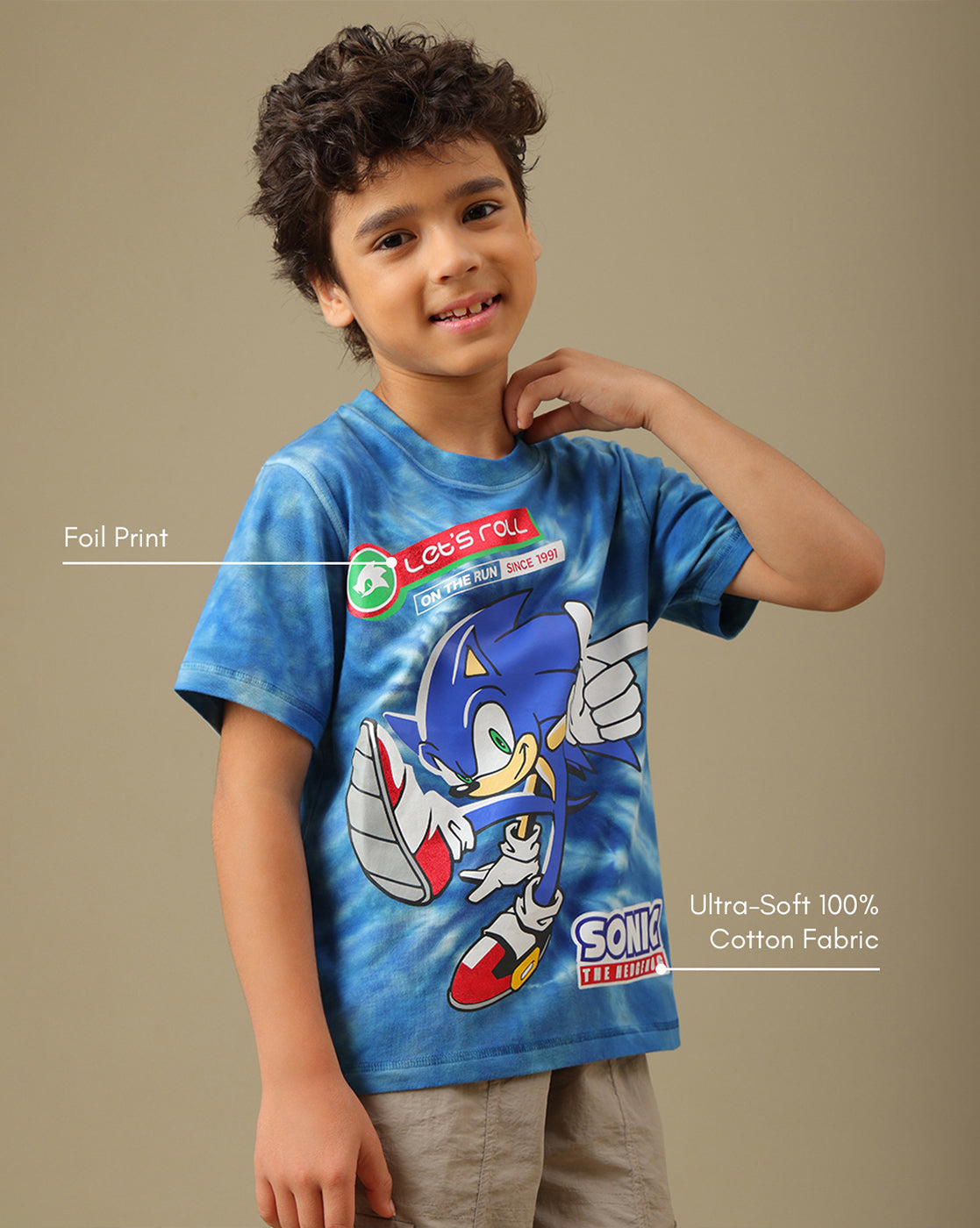 Sonic Printed Regular Fit Tshirt For Boys