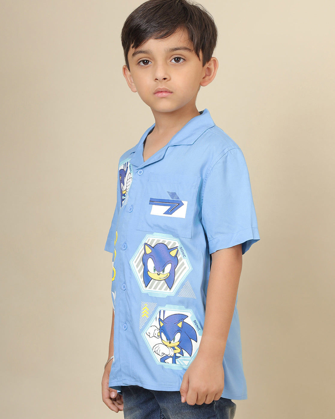 Sonic Printed Shirt For Boys