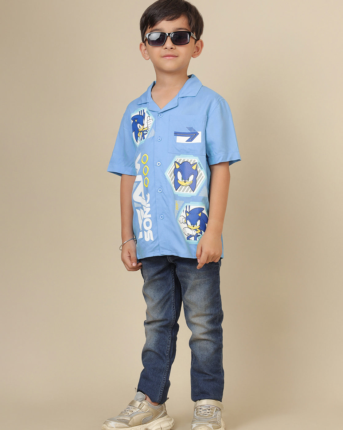 Sonic Printed Shirt For Boys