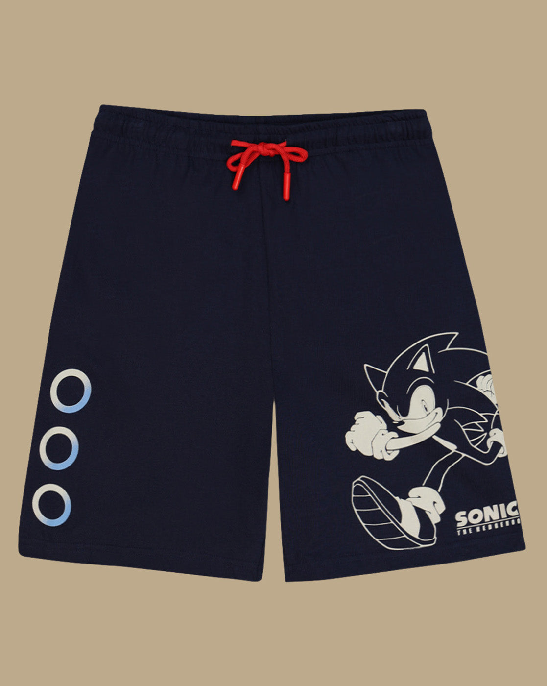 Sonic Graphic Printed Regular Fit Tshirt & Shorts Set For Boys