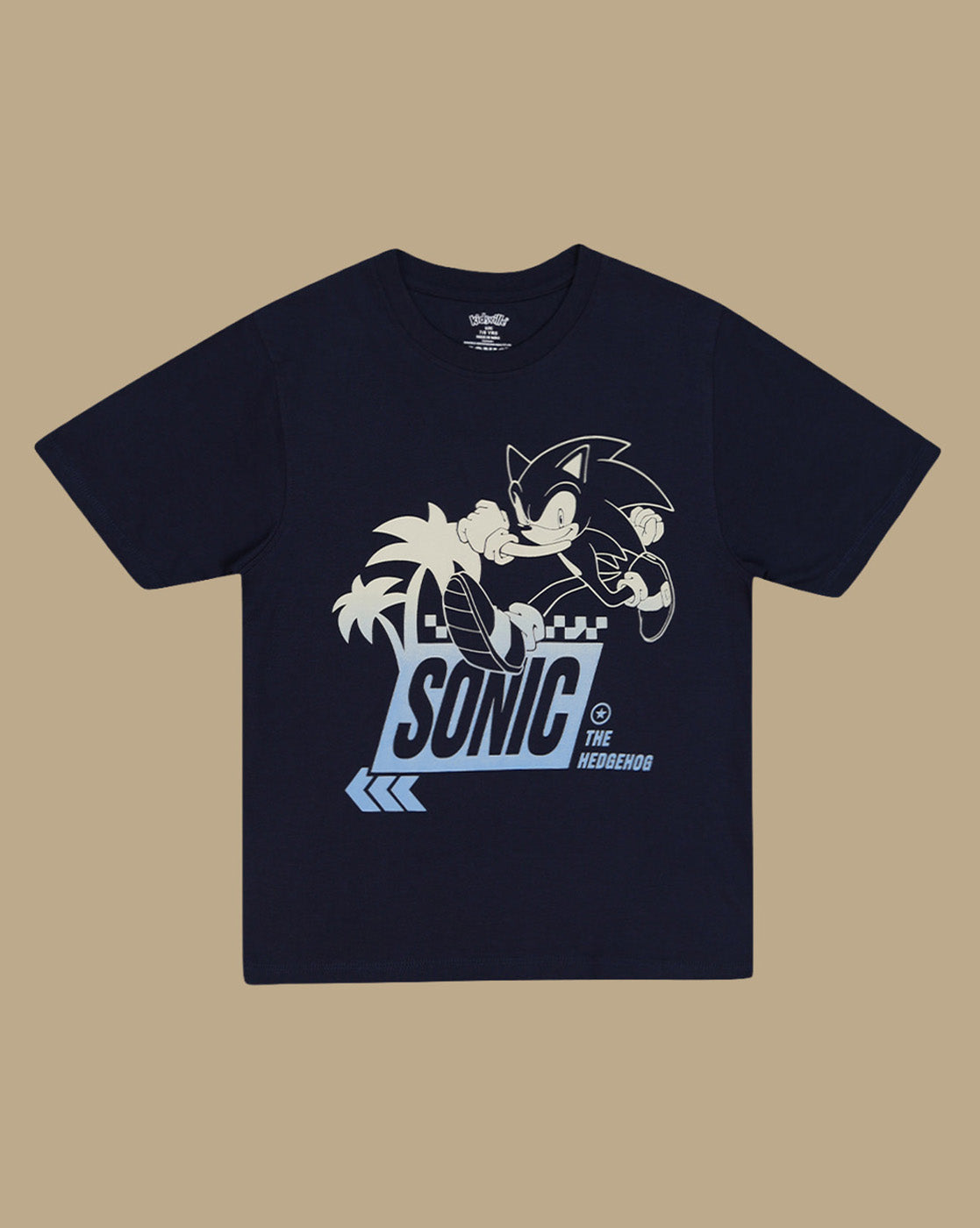 Sonic Graphic Printed Regular Fit Tshirt & Shorts Set For Boys