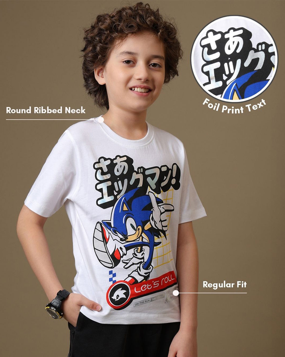 Sonic Printed Regular Fit Tshirt For Boys