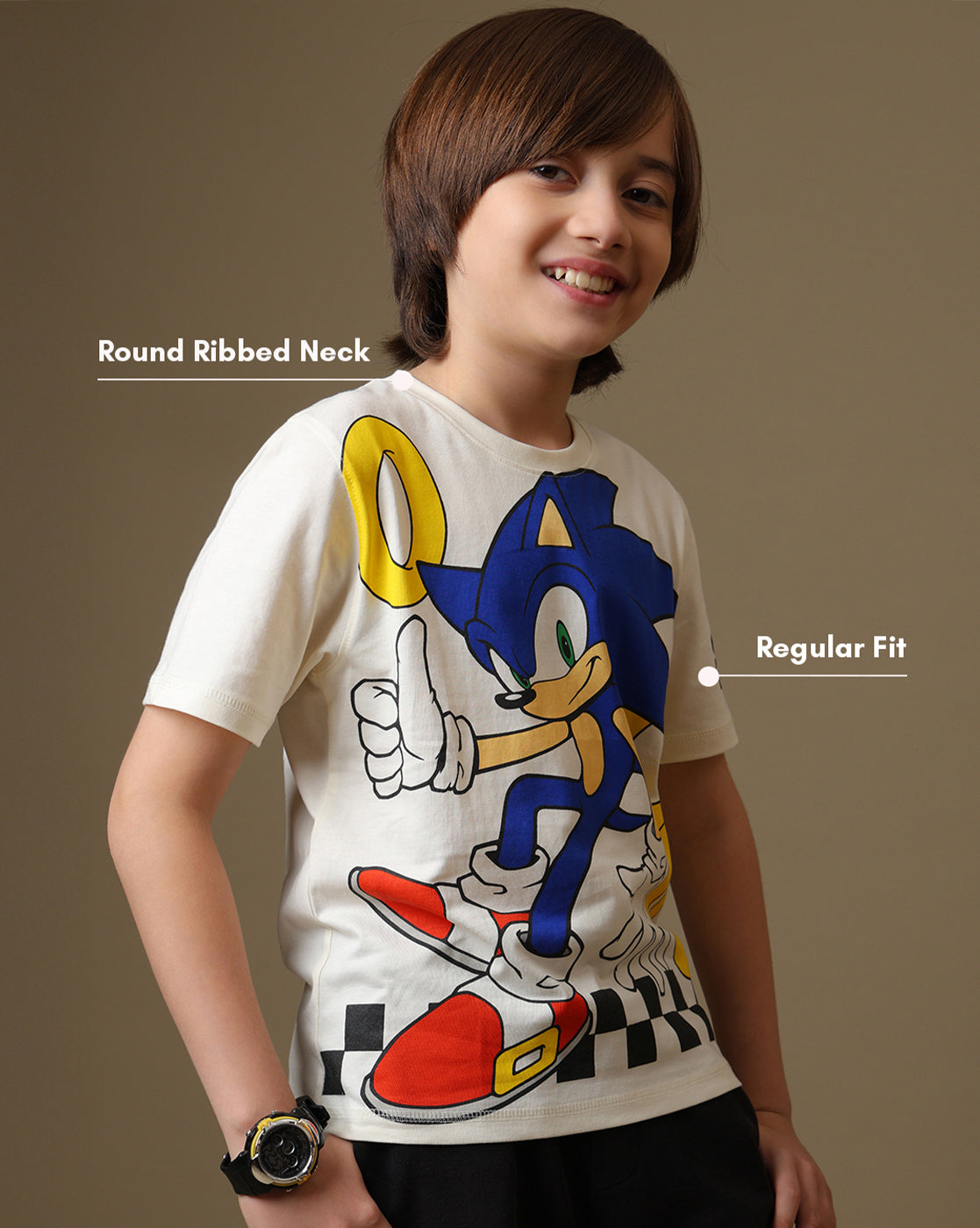 Sonic Printed Regular Fit Tshirt For Boys