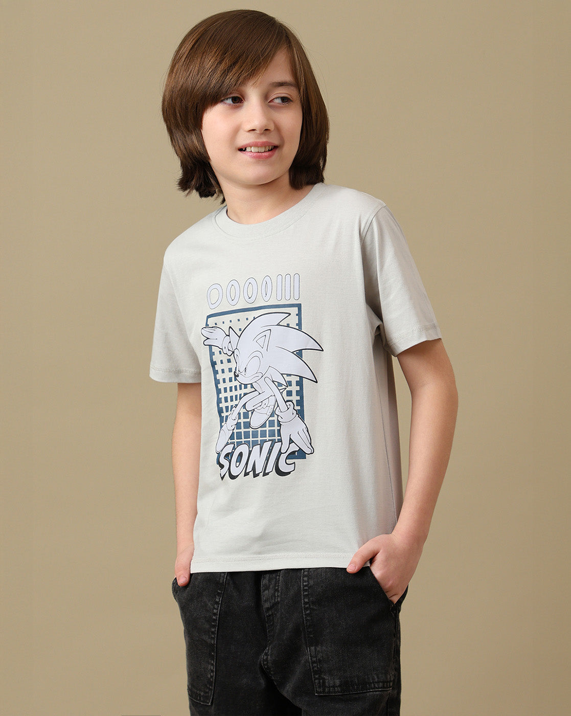 Sonic  Printed Pack Of 3 Regular Fit T-Shirts For Boys