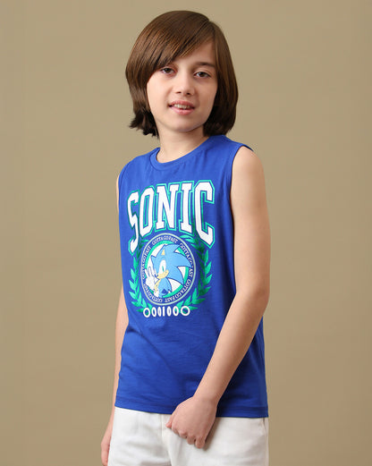 Sonic Graphic  Regular Fit Tank Top  Boys