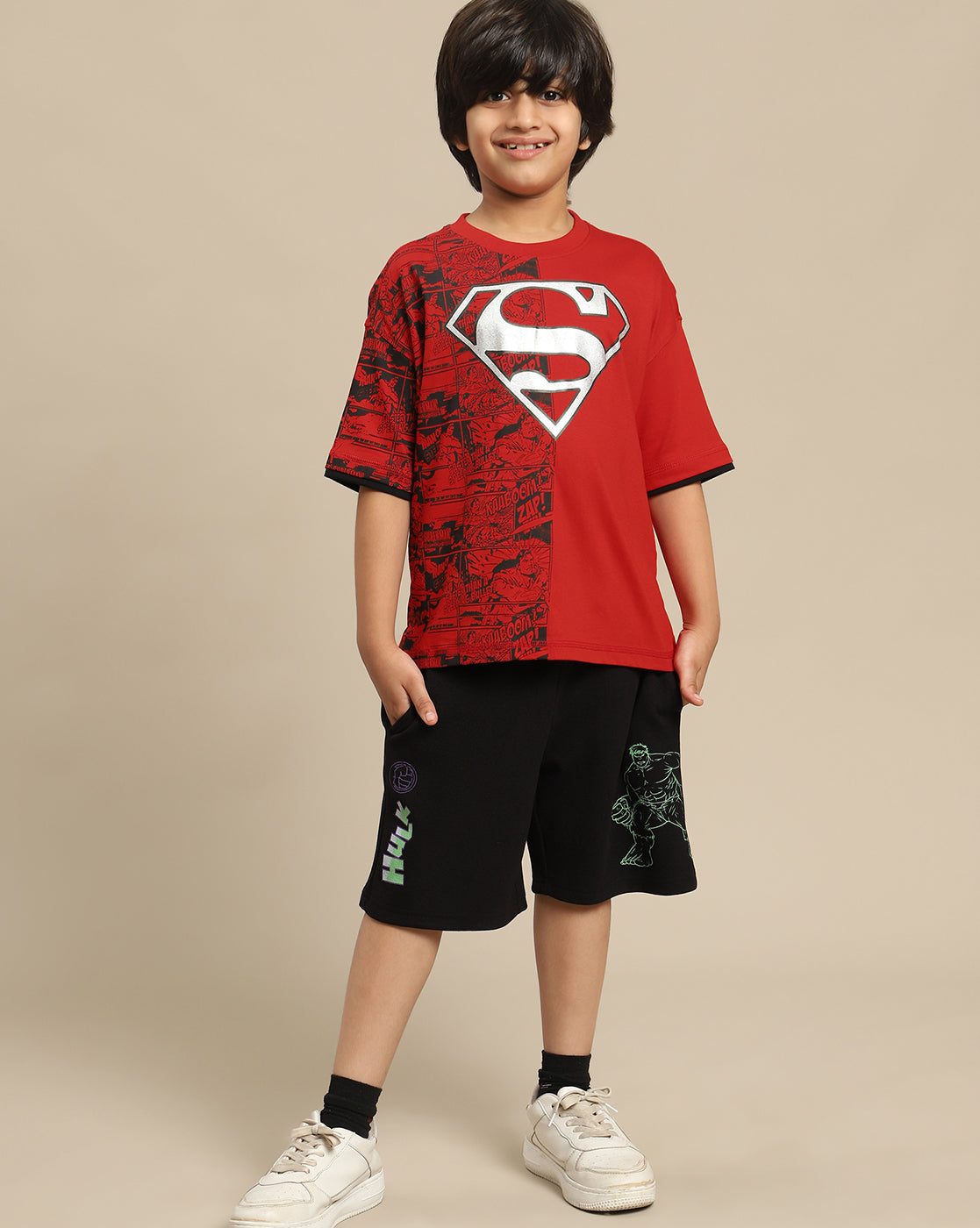 Superman Printed Oversize Tshirt For Boys