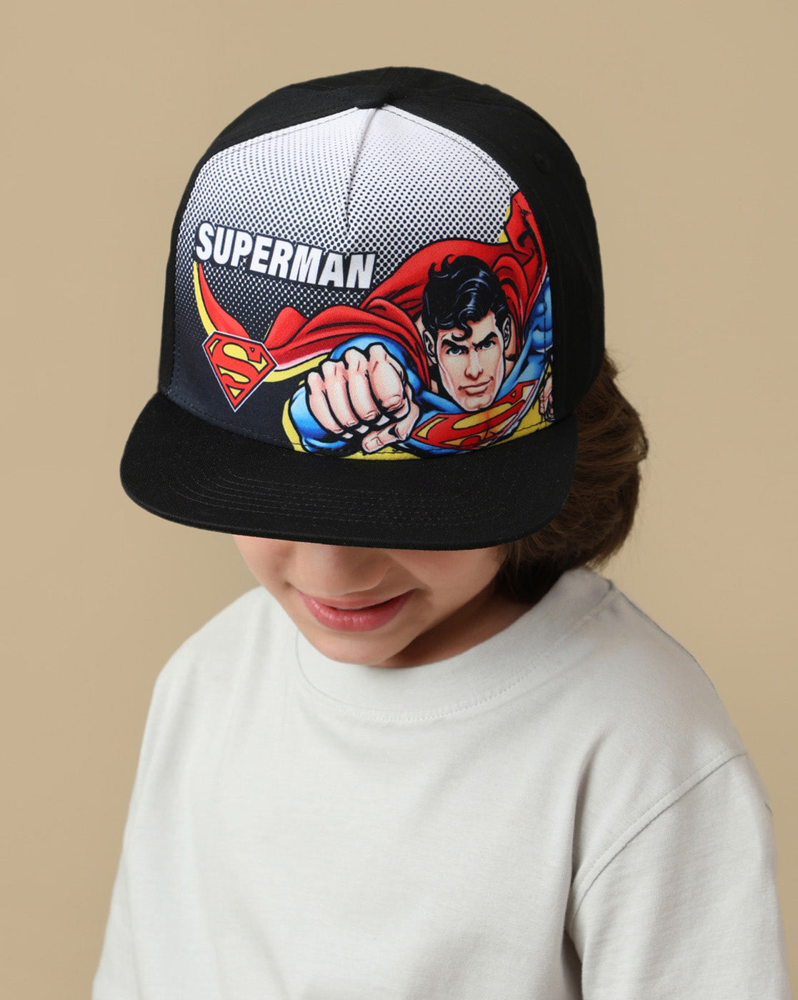 Superman Printed Snapback Cap For  Boys