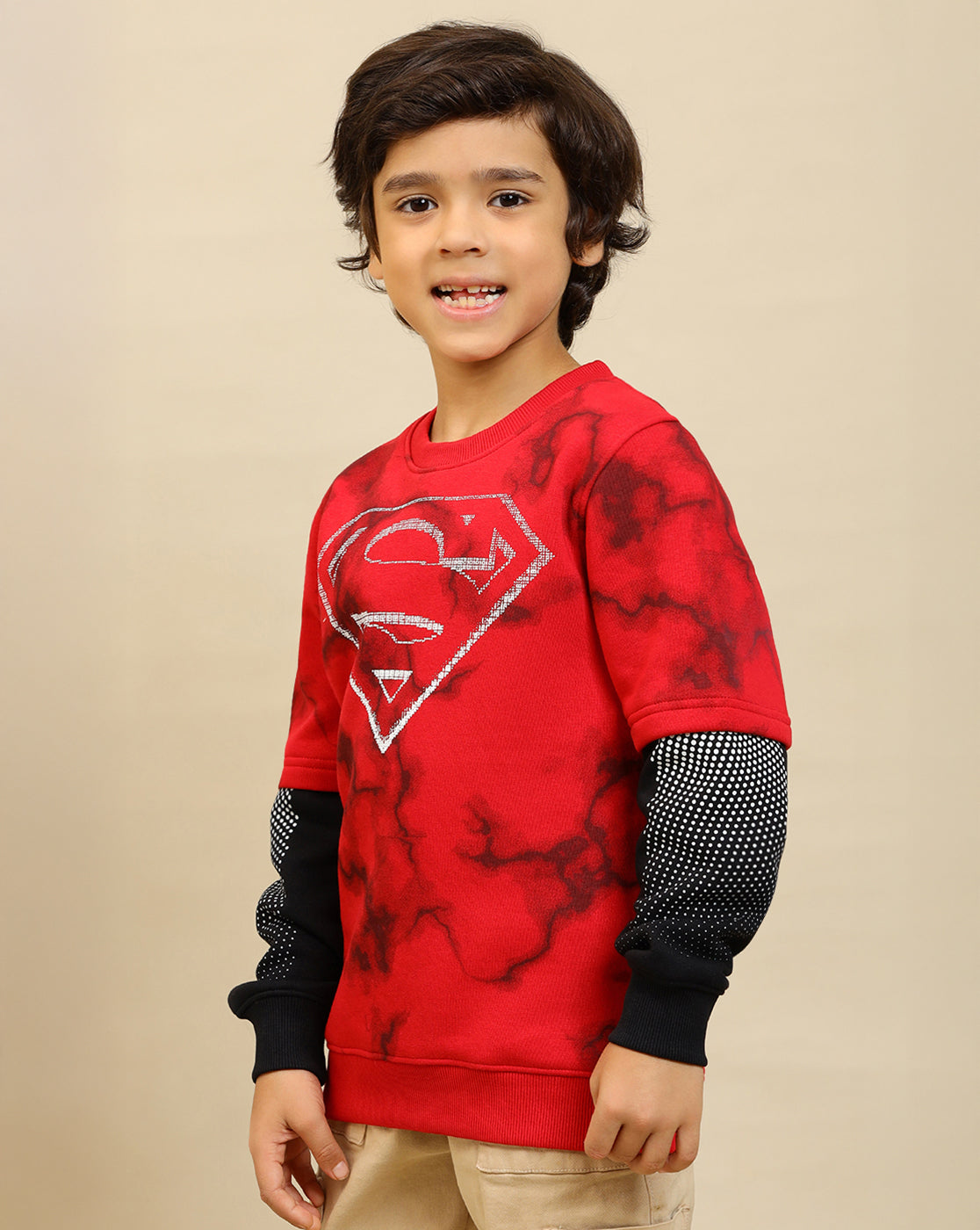 Superman Printed Regular Fit Sweatshirt For Boys