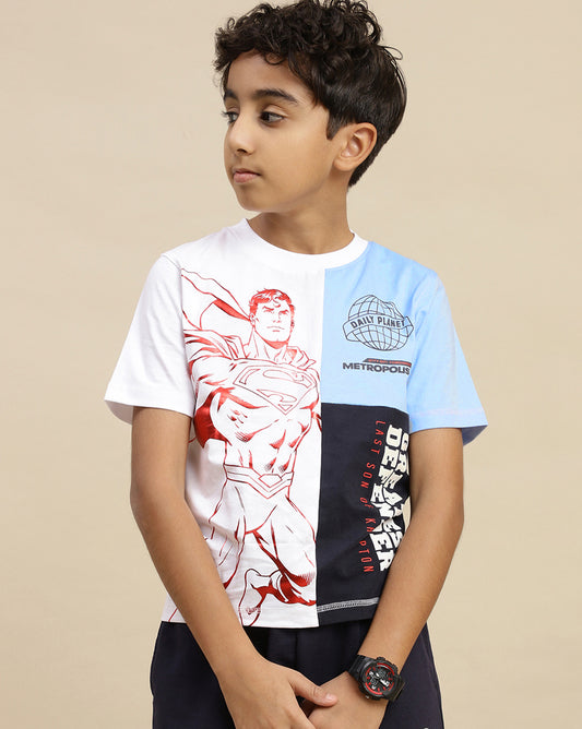 Superman Printed Regular Fit Tshirt For Boys