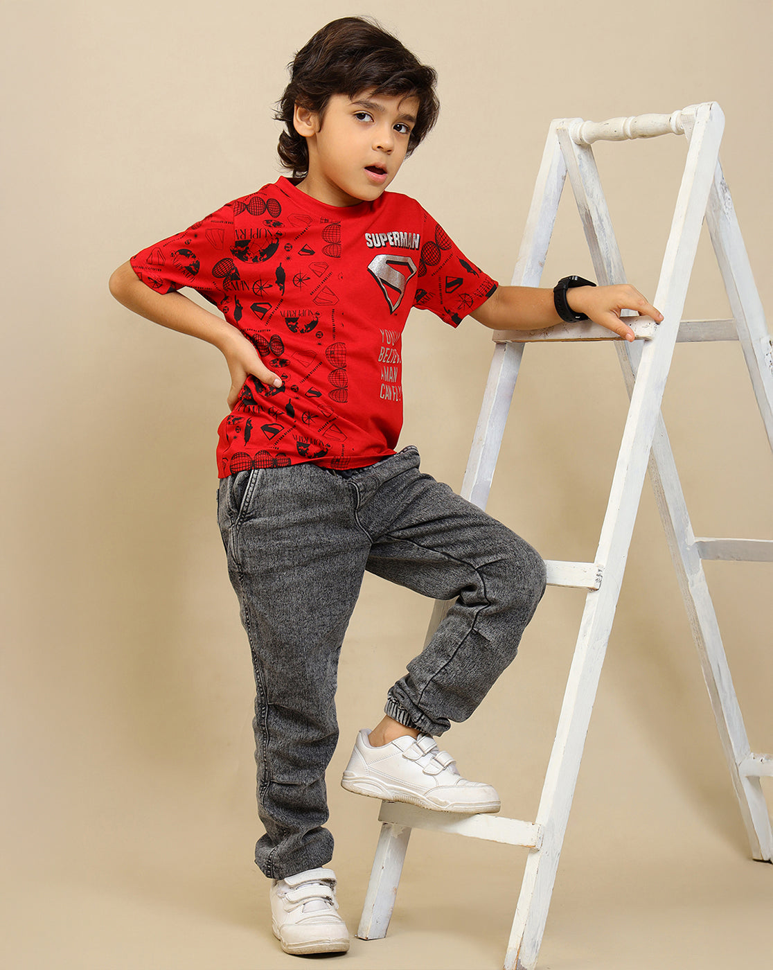 Superman Printed Regular Fit Tshirt For Boys