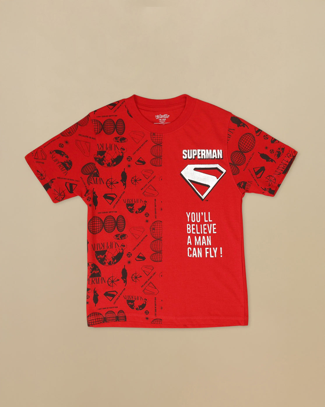 Superman Printed Regular Fit Tshirt For Boys