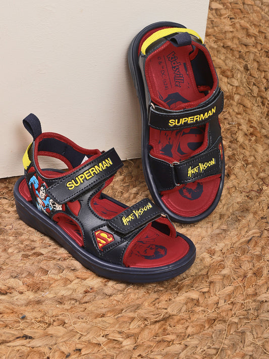 Kids Boys Superman Printed Navy Sandals