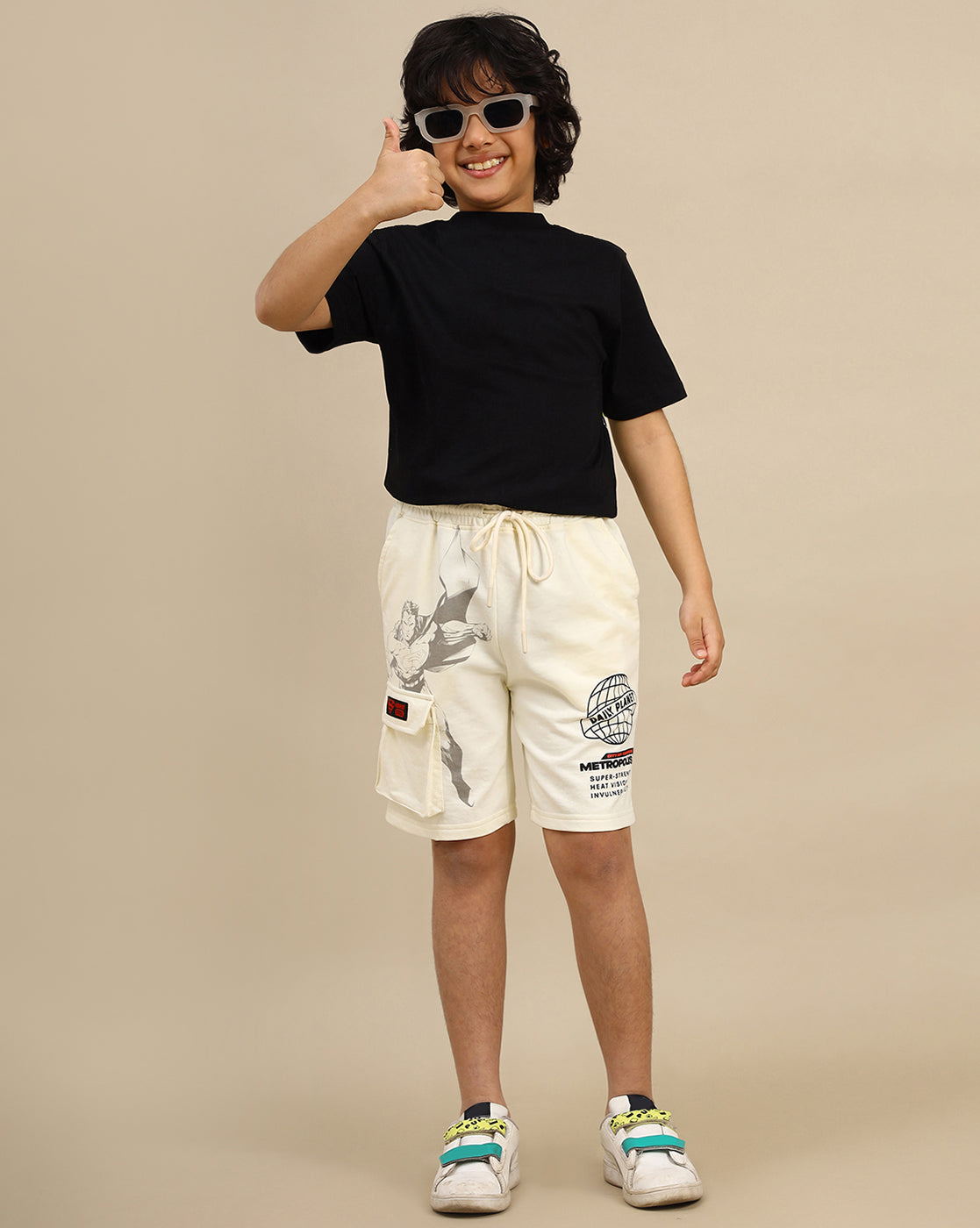 Superman Printed Regular Fit Shorts For Boys
