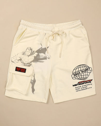 Superman Printed Regular Fit Shorts For Boys