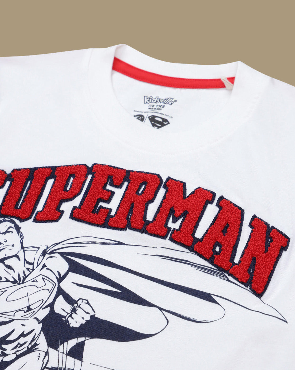 Superman Embroidered Regular Fit Tshirt For Boys