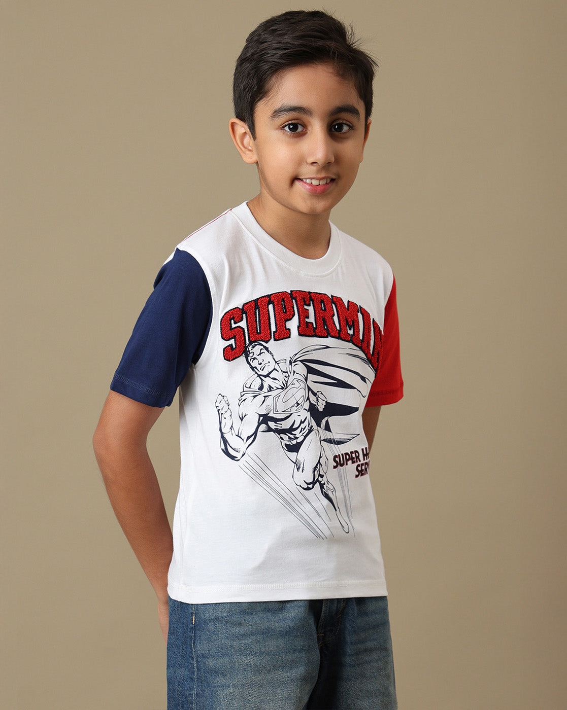 Superman Embroidered Regular Fit Tshirt For Boys