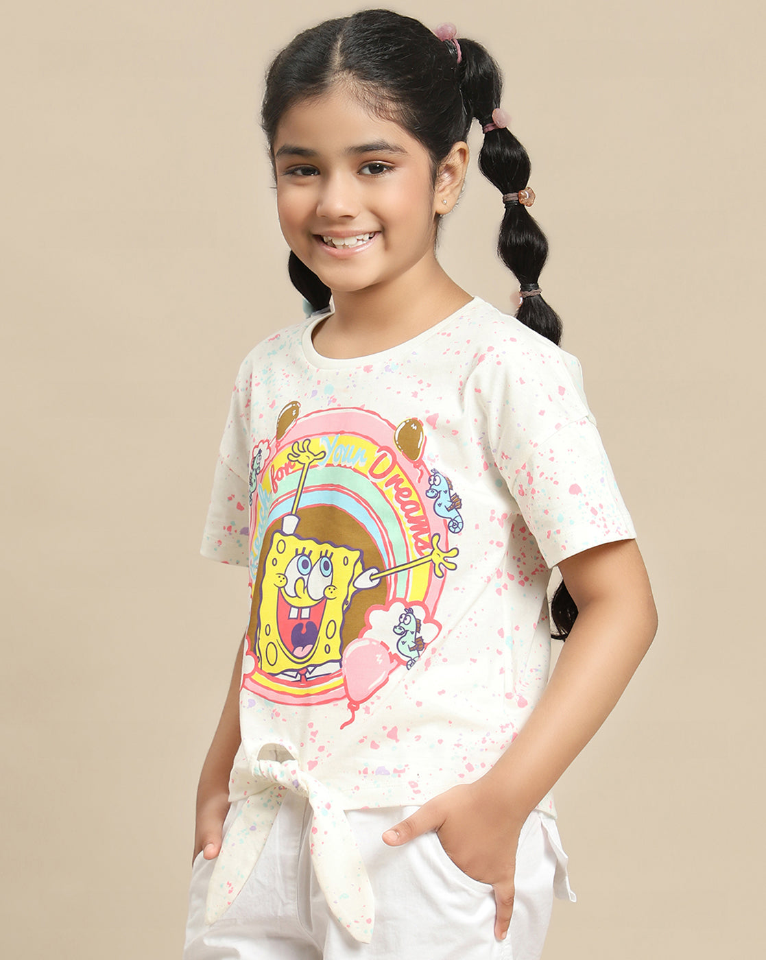 Spongebob Squarepants Printed Relaxed Fit Tshirt For Girls