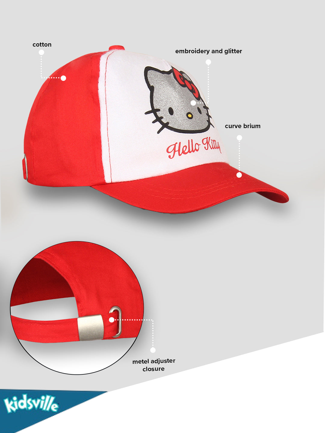 Hello Kitty Printed Cap For Girls