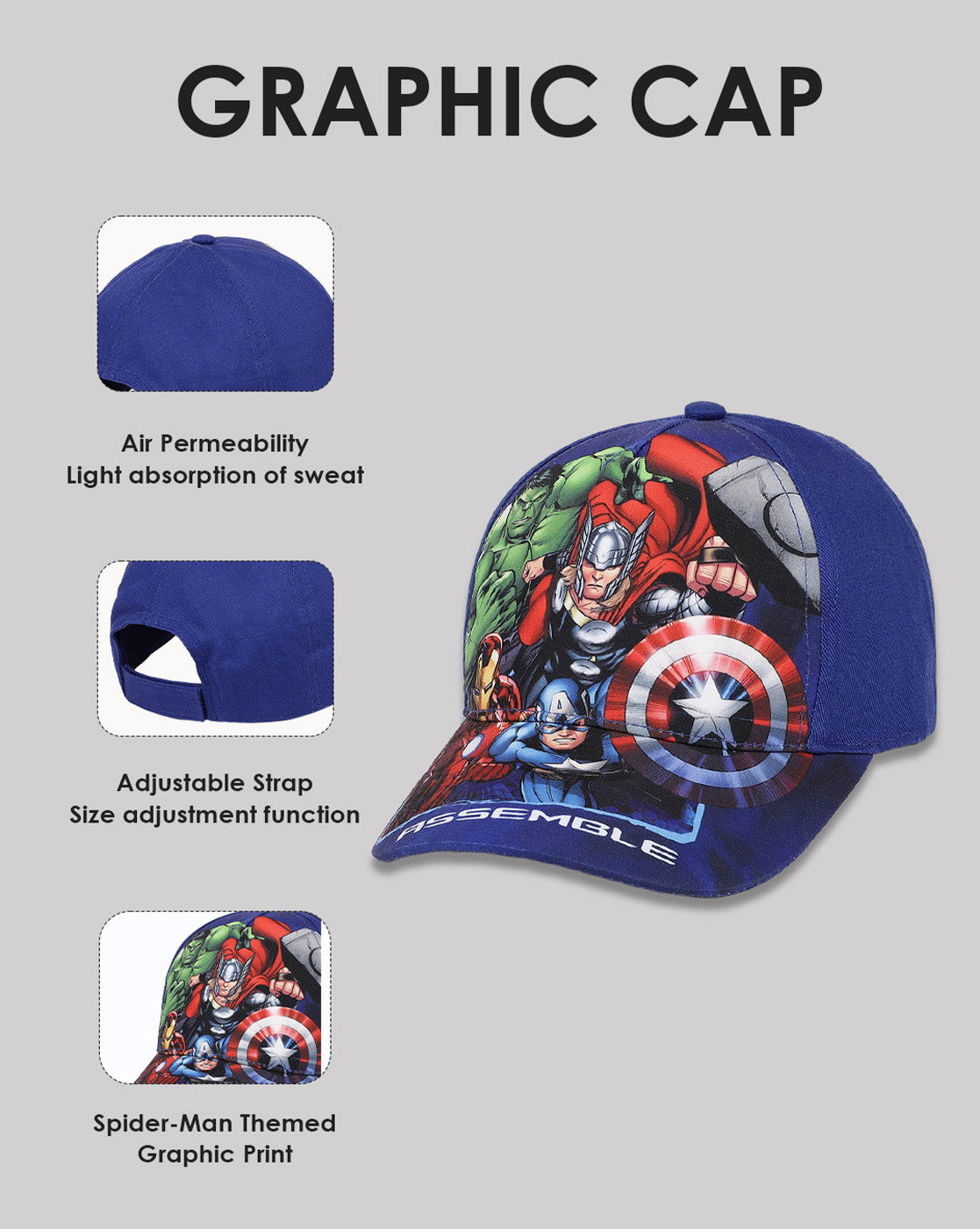 Avengers printed Caps for Boys