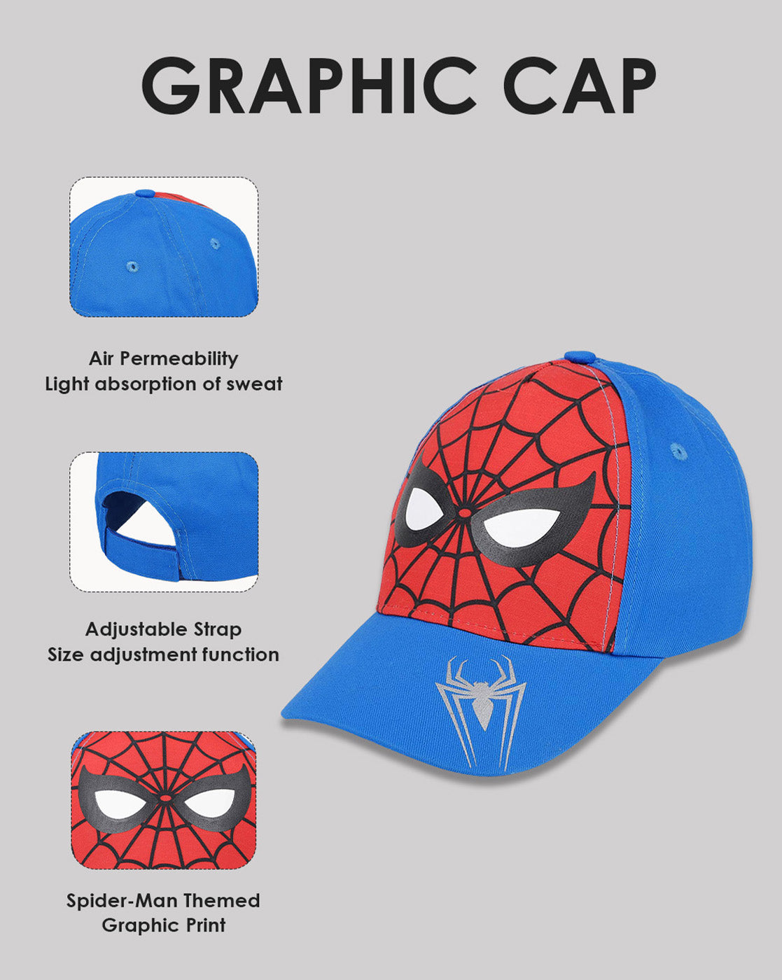 Spiderman printed Caps for Boys