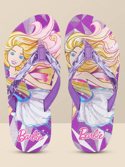 Barbie Purple Flip-Flops For Kids Girls