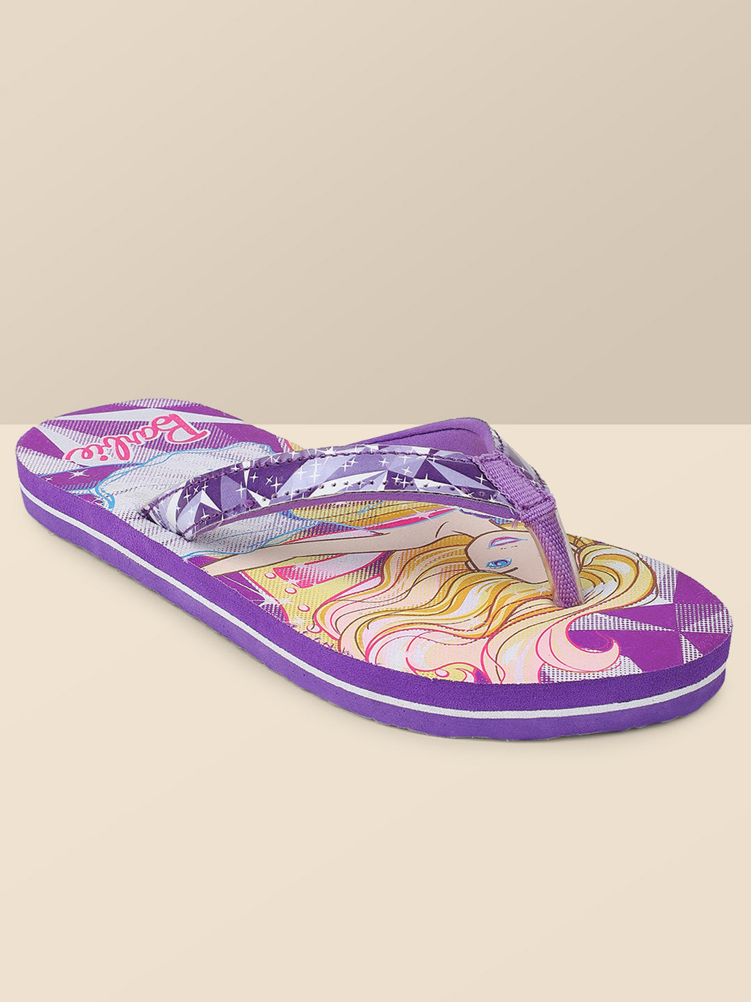 Barbie Purple Flip-Flops For Kids Girls