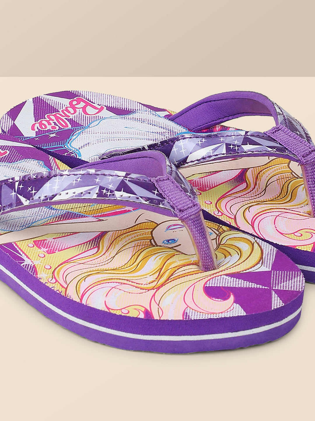Barbie Purple Flip-Flops For Kids Girls