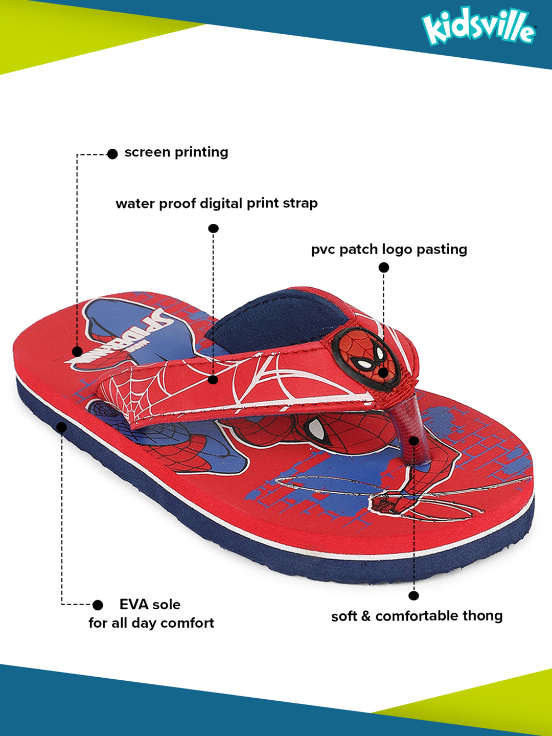 Spiderman Flip-Flops For Kids Boys
