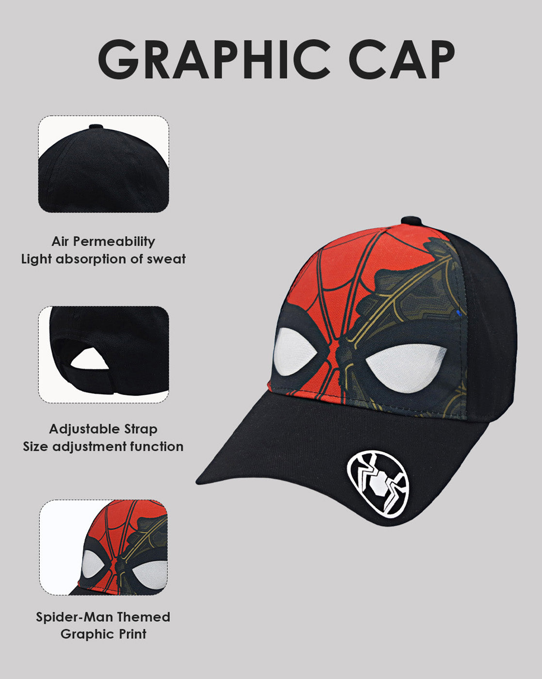 Spiderman printed Caps for Boys