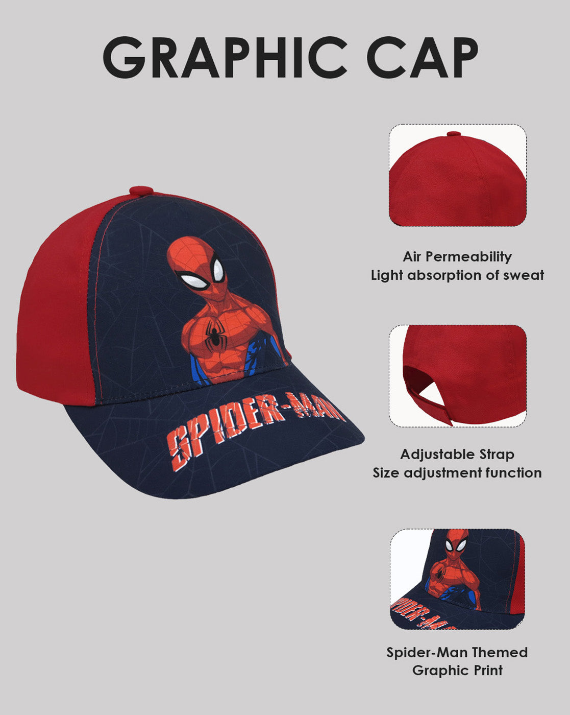 Spiderman printed Caps for Boys
