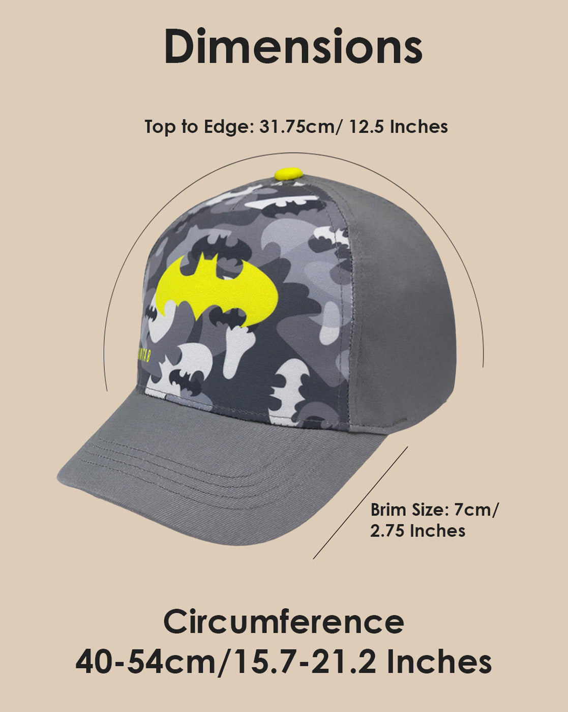Batman Printed Baseball Cap For  Boys
