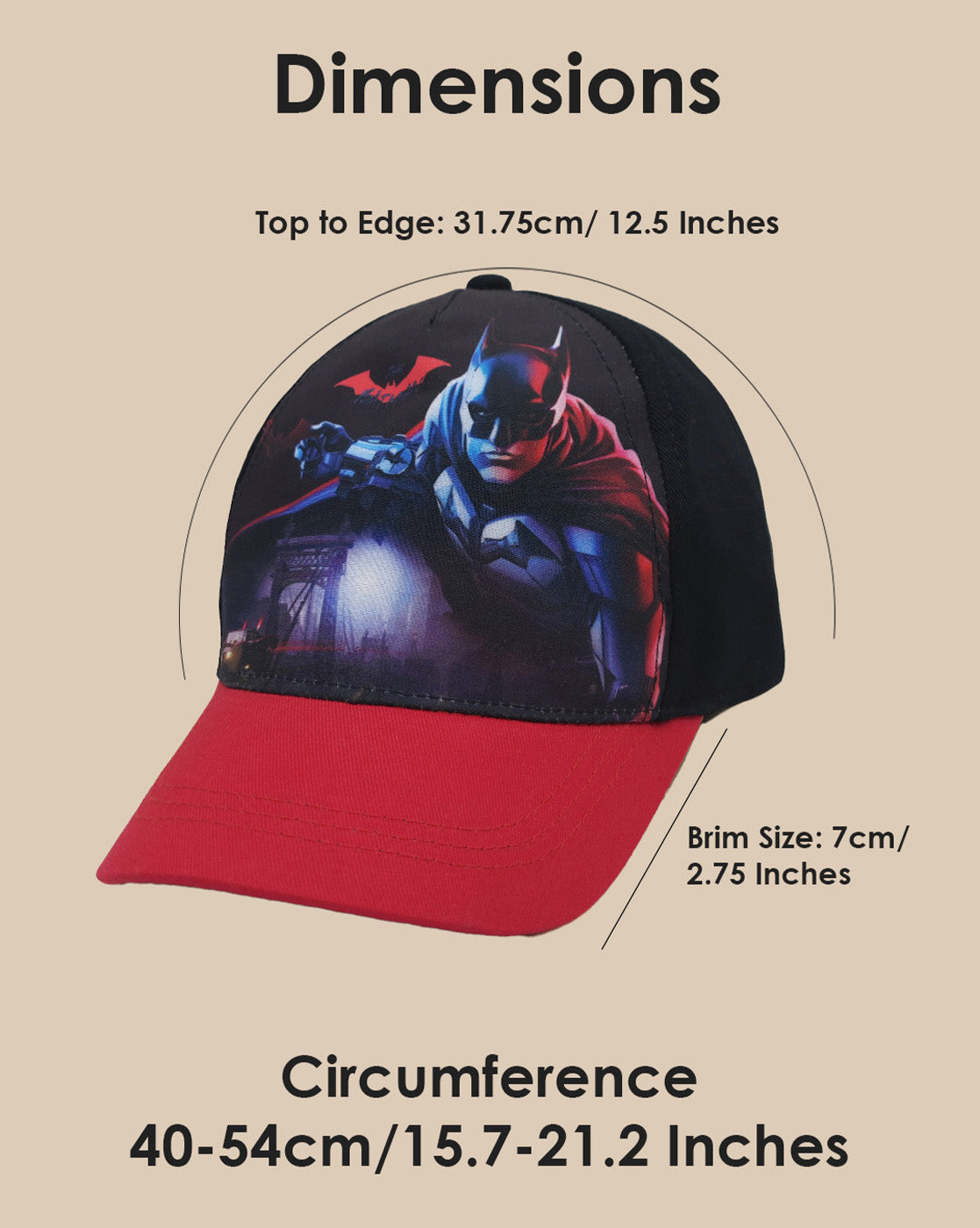 Batman Printed Baseball Cap For  Boys