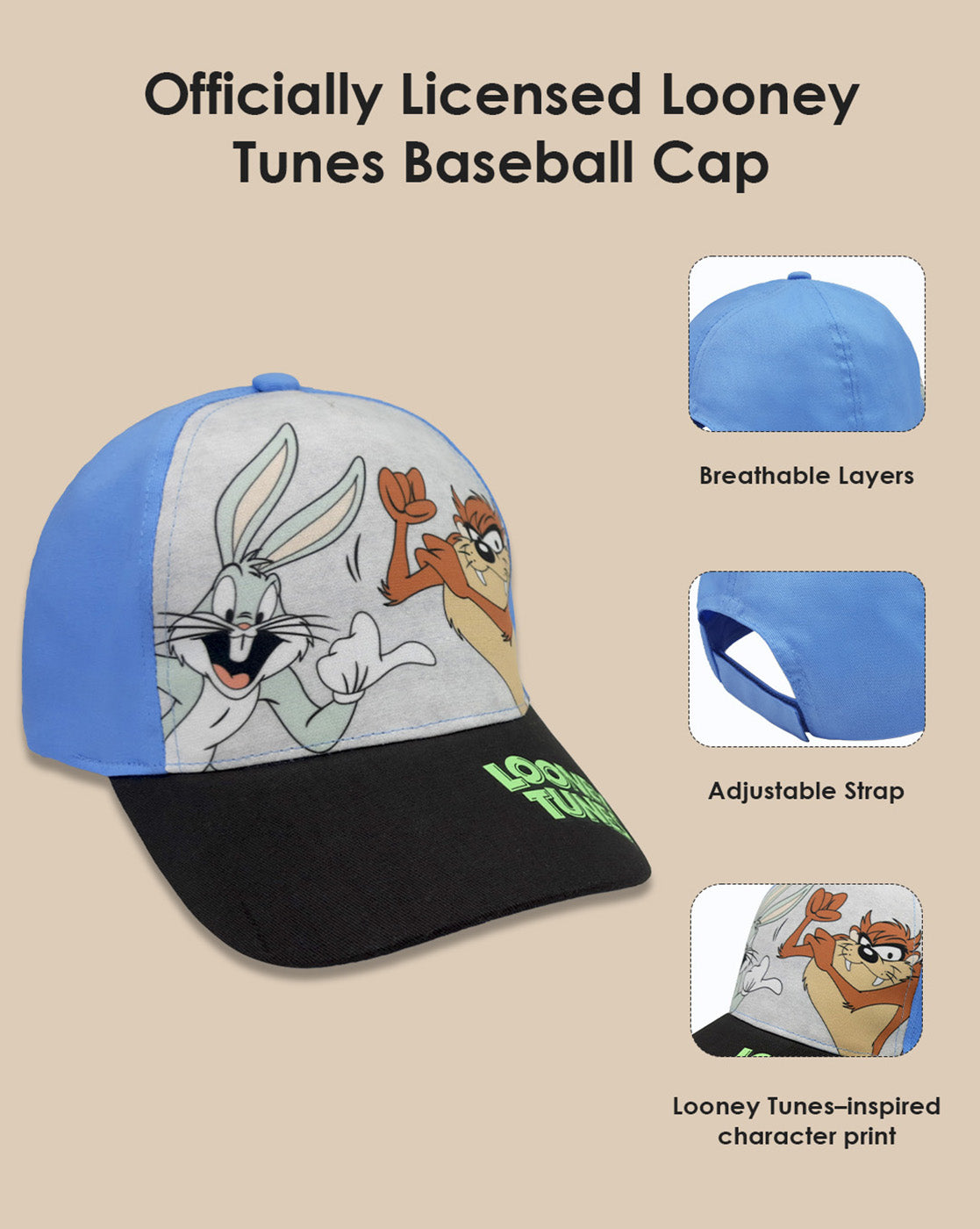 Looney Tunes Printed Baseball Cap For Boys