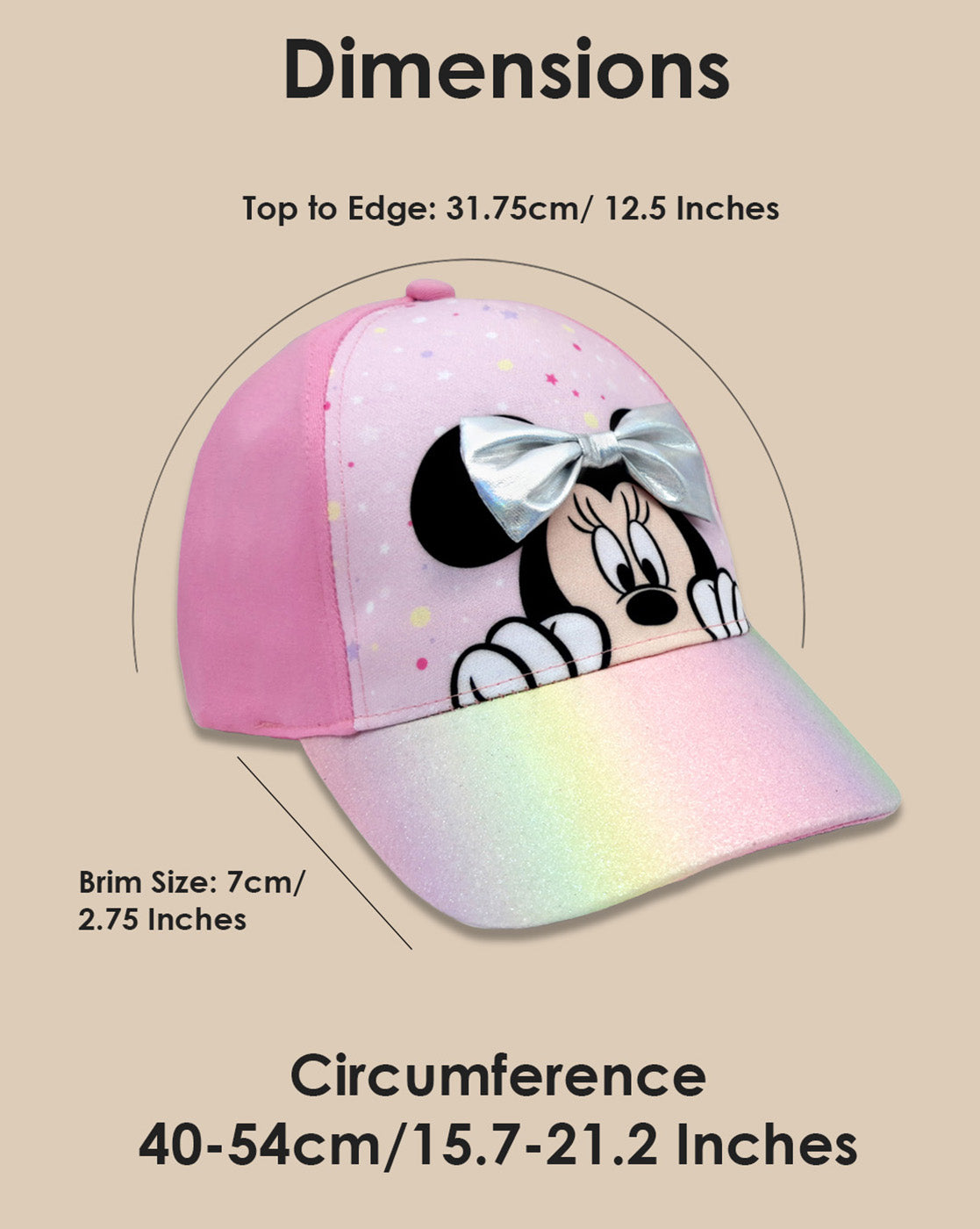 Minnie Printed Cap For Girls