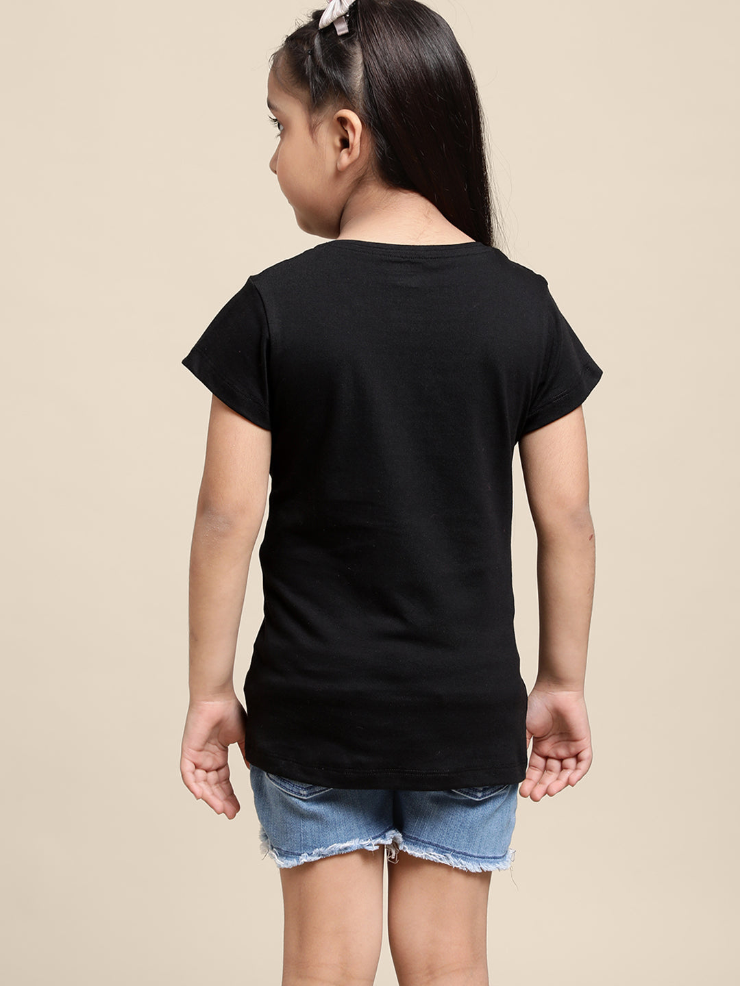 Kids Girls Mickey And Friends Black T-Shirt