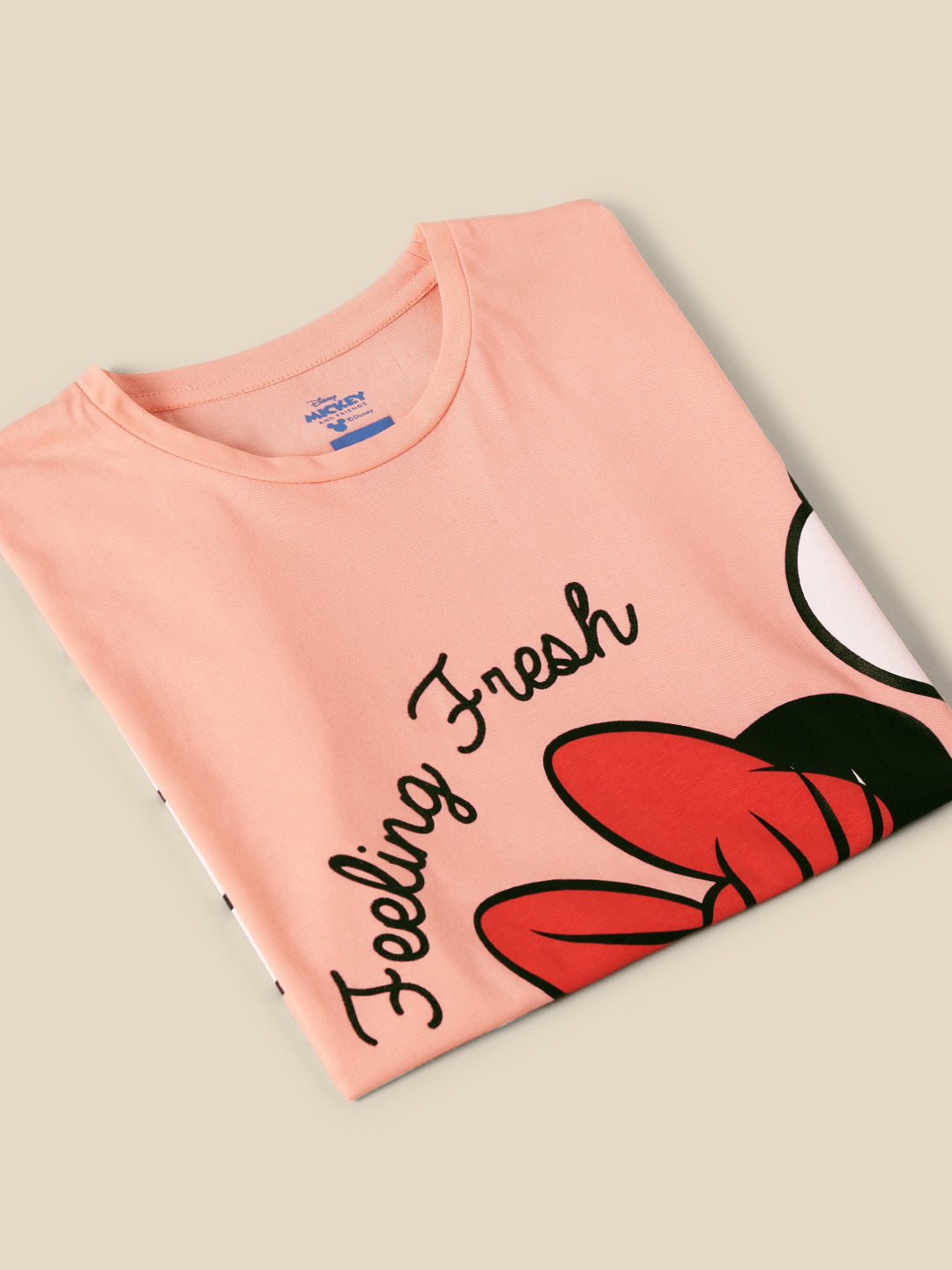 Kids Girls Mickey And Friends Peach T-Shirt