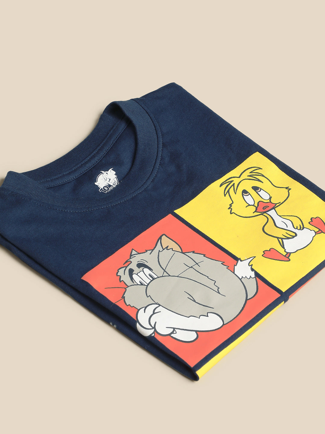 Kids Boys Tom & Jerry Blue Printed T-Shirt