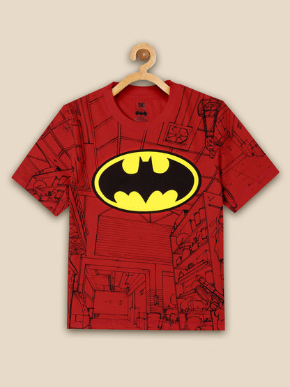 Kids Boys Batman Red T-Shirt