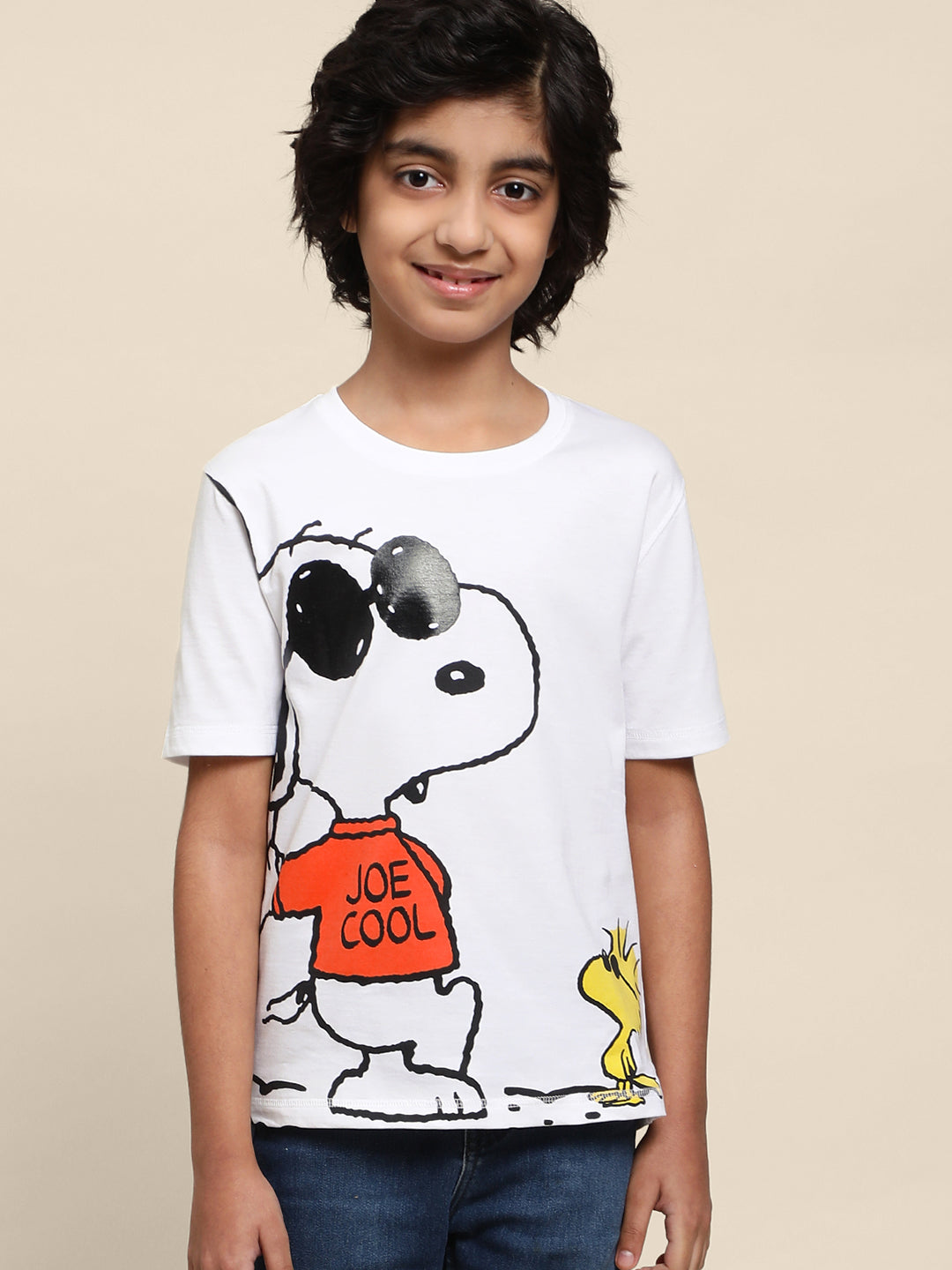 Kids Boys Peanuts Light Blue Printed T-Shirt