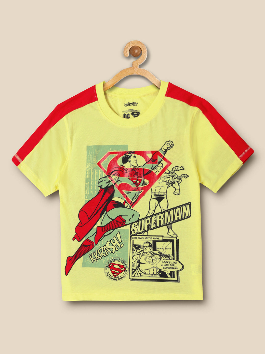 Kids Boys Superman Yellow T-Shirt