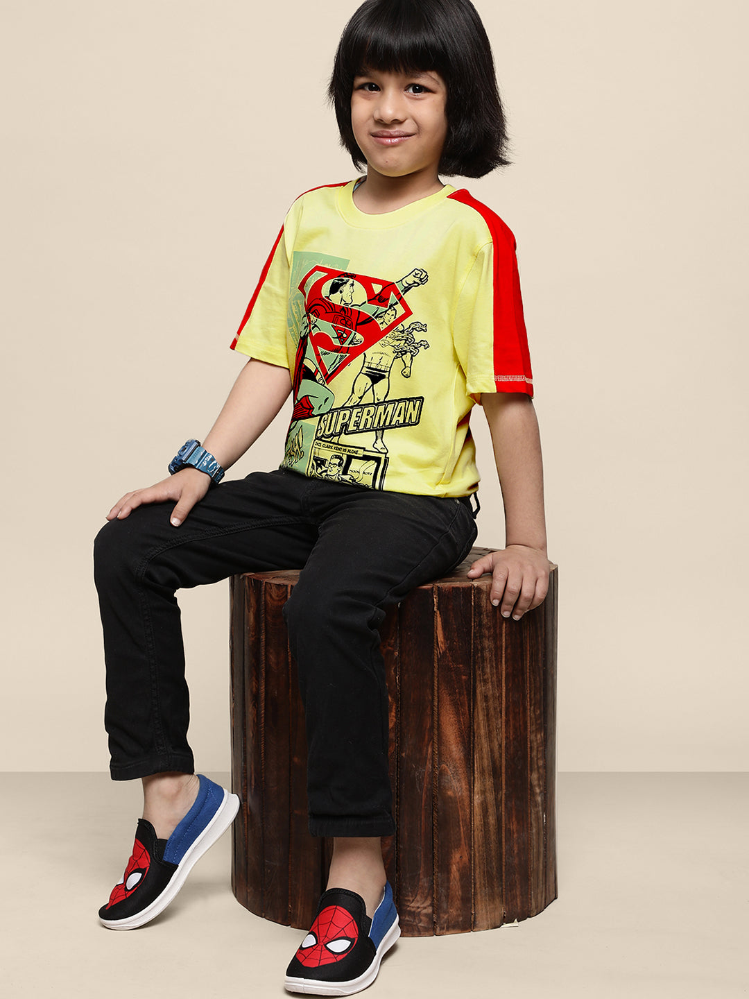Kids Boys Superman Yellow T-Shirt