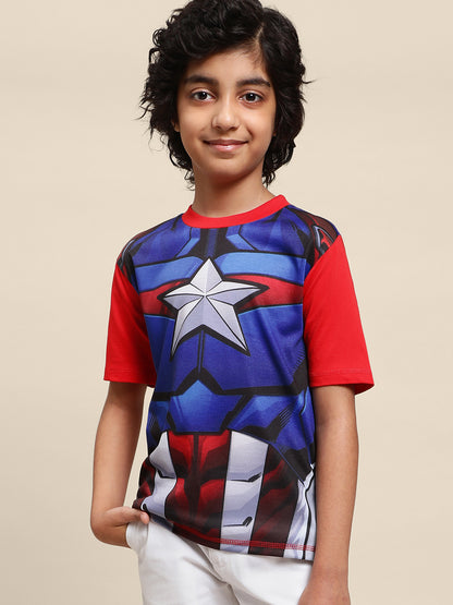 Captain America Red Tshirt  Boys